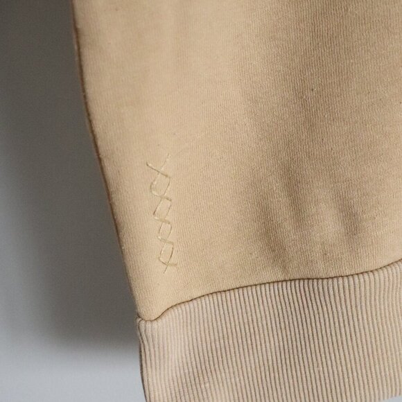 Ragdoll‎ LA Women's Sz M Tan Fleece Crewneck Pullover Stretch Ribbed Sweater - Picture 7 of 12